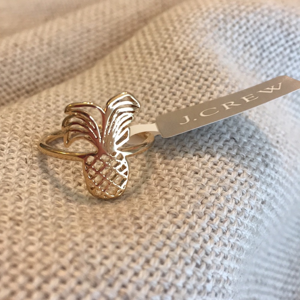 J. Crew Wire Pineapple Ring Burnished Gold NWT - Picture 7 of 8